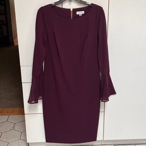 Calvin Klein Semi-Formal Burgandy Dress - Size 10